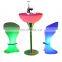 Glowing Bar Nightclub Furniture Illuminated Led Light Bar Stool Furniture High Cocktail Table Chair Set
