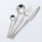 Set of 4 Pieces Matte Rose Gold Colored Stainless Steel Tableware Sets Small Waist Delicate Cutlery Knife Spoon Fork Set Dinnerware