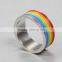 New rainbow colors gay rings gay men rings different colors ring silver ring