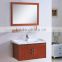 Basin shelf and mirror modular brown solid wood quality washroom cabinet