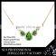 2015 New Year latest design silver pendant necklace 14/18/20k gold plated necklace with emerald gemstone