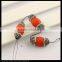 LFD-0085B Yellow / Red Coloured Glaze Beads, with Crystal Rhinestone Paved Gem Stone Loose Beads, Druzy Connector Jewelry