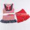 Hot sale summer posh teen girl matching clothing set 4th of july patriotic outfit set for babies