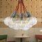 Big Bulbs Pendant Lights Clear Glass Lighting with Red Cords for Dining Room