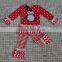 Winter Kids Long Sleeve Polka Dots Penguin Ruffle Christmas Children's Clothing Outfits