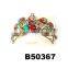 unique glitter pink crystal twisted rhinestone tiara barrette