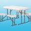 HDPE Plastic folding pong table and bench set