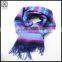 2015 New design Mixed color Wool Scarf with fringe