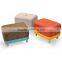 Colorful square wooden with PU leather/wool/linen fabric foot stool