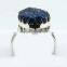 Sea Temple !! Lapis Druzy 925 Sterling Silver Ring, Indian Silver Jewellery Supplier, 925 Sterling Silver Jewellery