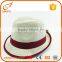 Hot sale fall fedora hats short brim fedora straw hat with cotton ribbon                        
                                                                                Supplier's Choice