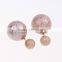 200pairs New arrival candy color earrings fashion double pearl earings jewelry pendientes trendy stud earrings E070314