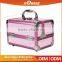 Wholesale Multilayer Drawers High Capacity Aluminium Cosmetic Display Case With Mirror