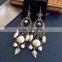 Wholesale Fashion Yiwu Antique Bronze Multi-color Bead Big Chandelier Earrings