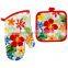 printed cotton kitchen set cooking pot holder and glove set cheap items to sell wholesale 