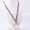 Charming ! Fashion ! Simple ! gold plated pendant black rope necklace