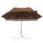 Plain gray manual with case 3 fold umbrella