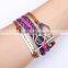 Lovely friendship bangle , leather handmade infinity charm bangle customized