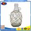 handmade netting clear glass vase with handle