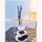 Decoration tall cylinder glass flower vase with stem for home wedding table centerpieces