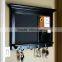 Home Decor Wood Wall Mounted Bulletin Board Entryway Chalk Board Mail Sorter Rack with Key Hooks and BlackBoard