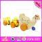 2016 hot sale baby wooden chicken toy, top fashion kids wooden chicken toy W05B153