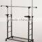 Double clothes rack, bathroom clothes drying rack with hook and tray