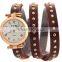 Hot sell Colorful Multilayer lady watch Leather Band Wrap Bracelet Wrist Watch
