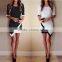 Women Fashion Stitching Irregular Hip Bandage Half Sleeve Party Dresses Mini Dress