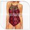 Floral Print Halter Women hot Sexy grils photos SwimSuit 2016