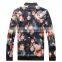 2017 Full Digital Flower Print Men's Nylon Bomber Jacket Wholesale Windproof Thick & Warm Jacket for men