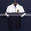 Custom White And Navy Blue Cotton School Uniform Polo Shirts