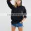 Top Quality Womens Oversized Pullover Hoodie Loose Fit Black Plain 100% Cotton Fleece Pullover Hoodie Wholesale