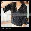 Wholesale Ladies Short Sleeve V Neck Dot Print Blouse