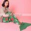 Customized size and color christmas green knitted mermaid tail blanket for ladies