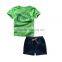 Wholesale summer cotton printing boys kids clothes clothing set