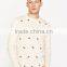 Mens plain white long sleeve animal print pullover sweater for wholesale