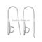 Copper Ear Wire Hook Silver Tone W/Loop 29mm x 10mm