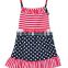Conice Red White Stripe Children Clothes Wholesale 4th Of July Baby Boutique Clothing Set