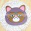 cute cat design PVC glass coasters; cat element/design cup mat