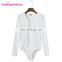 Ladies Long Sleeves White Knitting Swear Bodysuit Women Jumpsuits And Rompers