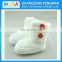 2015 New Fashion Crochet Baby Girls Boots White With Orange Buttons