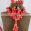 African jewelry set women fashion wedding coral beads necklace wedding wear design accessories handmade jewlery set