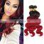 Ombre human hair color 1b bug red body wave