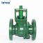 INVCO Fluorine lined ball valve with pneumatic actutor ,lining fluorine ball valve with flange end