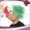 Cheap Italy flag multi color football sports fan wigs