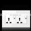 International universal two 5-hole socket rectangular wall socket Switch,Glass Panel
