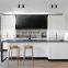 Ready Assemble US White Lacquer Kitchen Cabinets LED Kitchen High Gloss