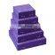 Valuable Purple Velvet Decorative Storage Cardboard Boxes With Lids Nesting Gift Boxes for Fragile Products Chinaware Keepsake
