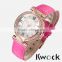 Christmas gift sale wholesale Leather Crystal fashion Wrist quartz Watch ladies Women dress watch